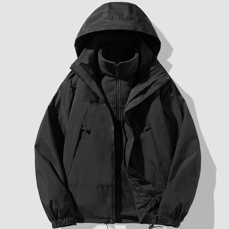 罗蒙户外冲锋衣男女三合一外套2024新款内胆可拆卸防风防水登山服