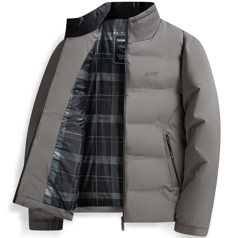 罗蒙短款棉衣男士2024新款休闲加厚棉袄中老年爸爸装冬季外套棉服