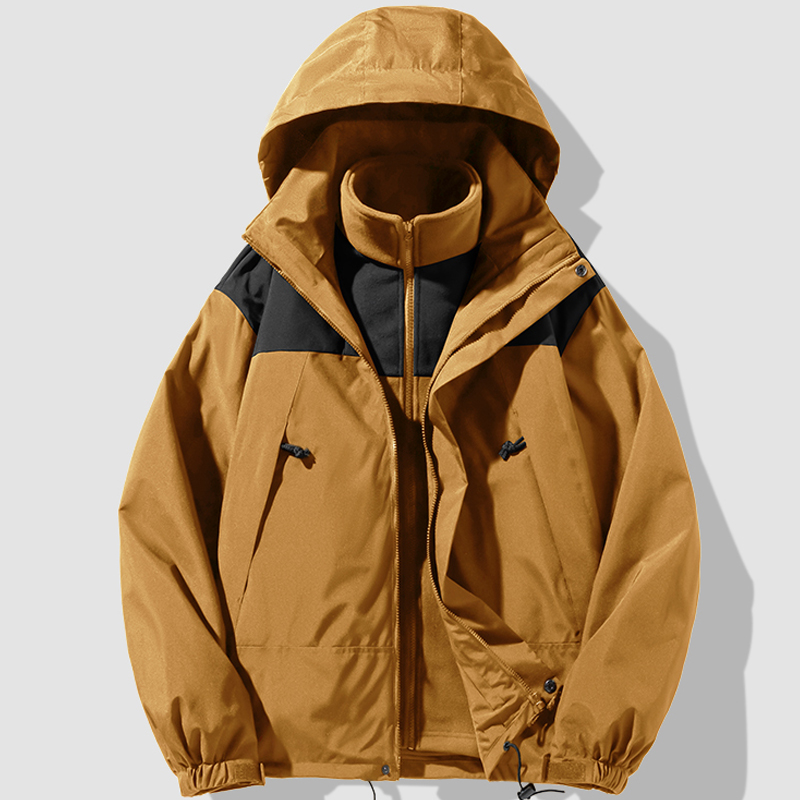 罗蒙户外冲锋衣男女三合一外套2024新款内胆可拆卸防风防水登山服