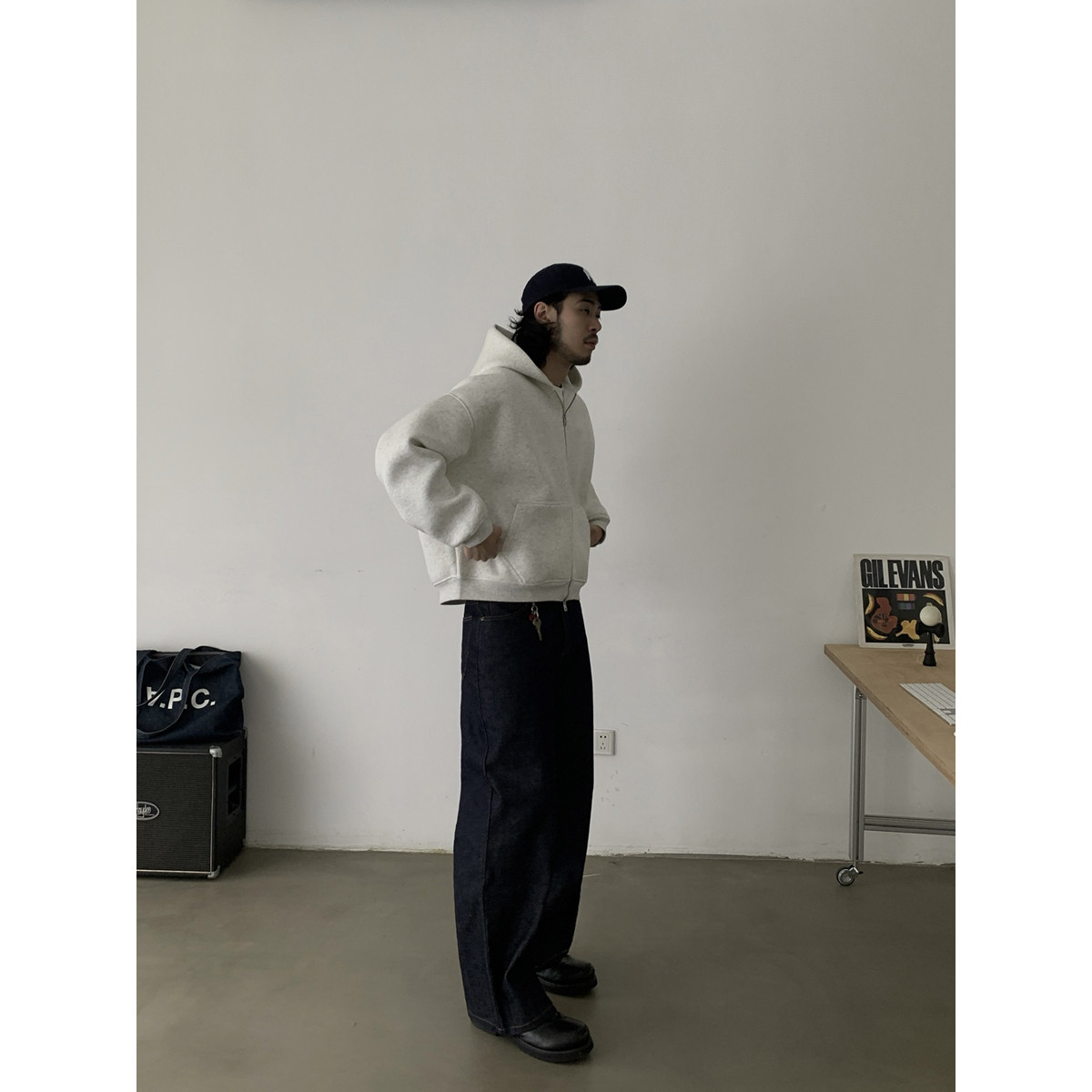 INKNOTS简约高级感廓形空气层连帽卫衣男女boxy短宽拉链外套潮牌,淘宝优惠券,粉丝福利购,淘宝优惠卷