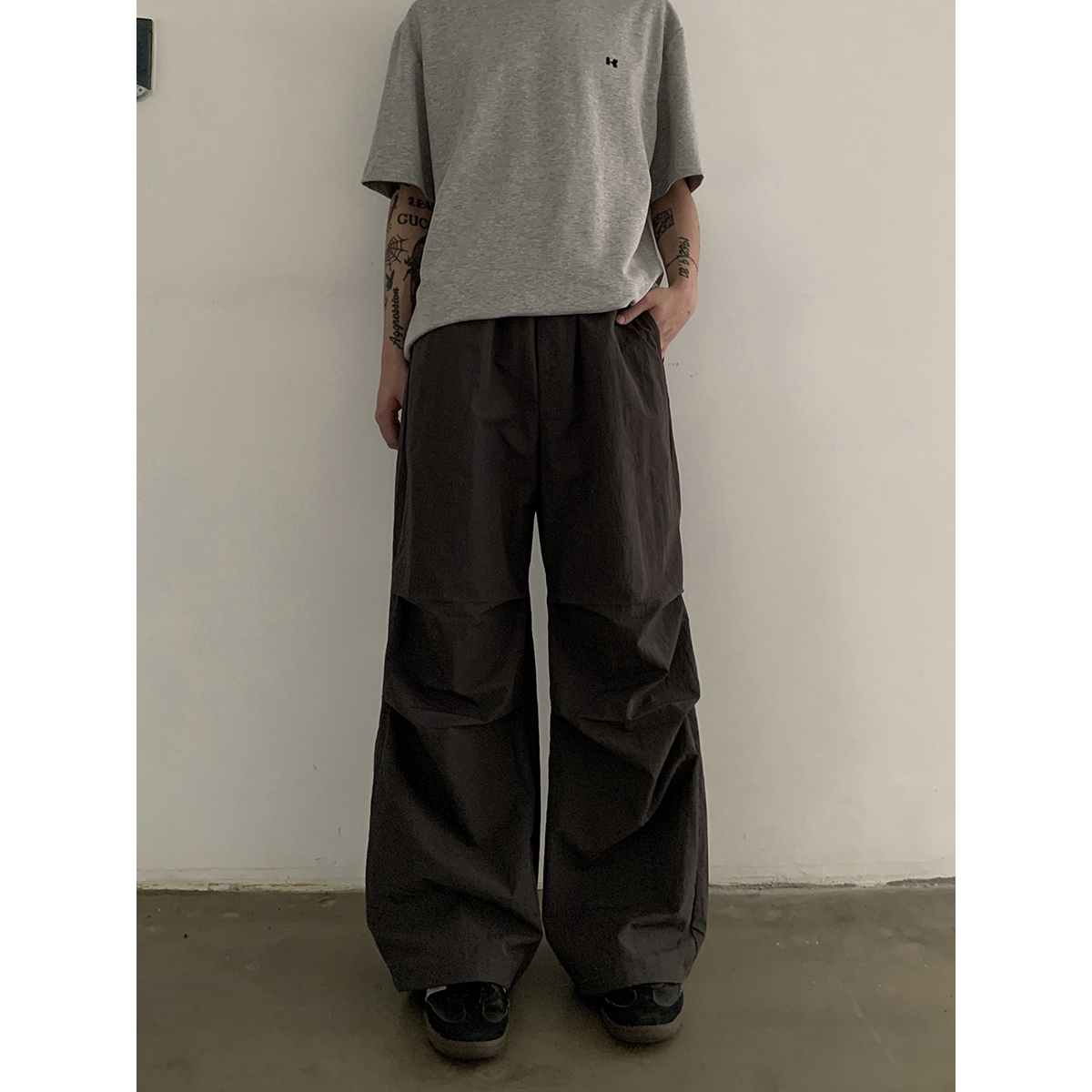 INKNOTS美式复古简约速干直筒休闲伞兵长裤男女机能风运动裤潮牌 - 图3