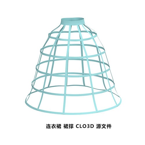 CLO3D/MD软件服装设计素材clo3d女式连衣裙婚纱裙撑源文件 - 图0