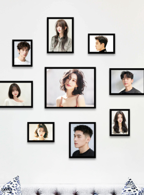 理发店专用立体发型画高级感免钉
