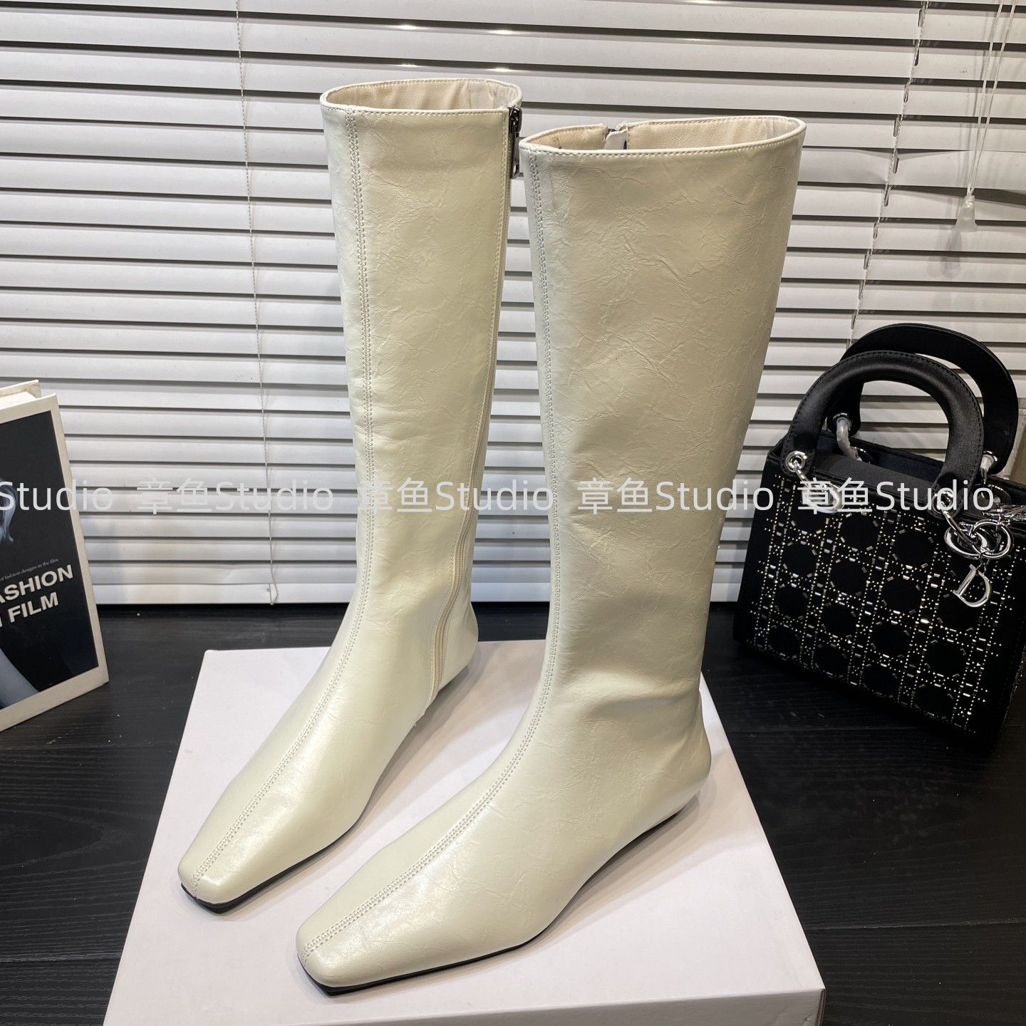 方头侧拉链绒面长靴女不过膝2025新款秋冬季女靴高筒靴低跟长筒靴,淘宝优惠券,粉丝福利购,淘宝优惠卷