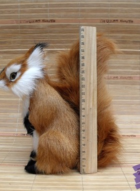 仿真松鼠摆件山羊皮毛工艺品