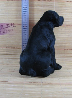 仿真黑狼狗摆件皮毛工艺品