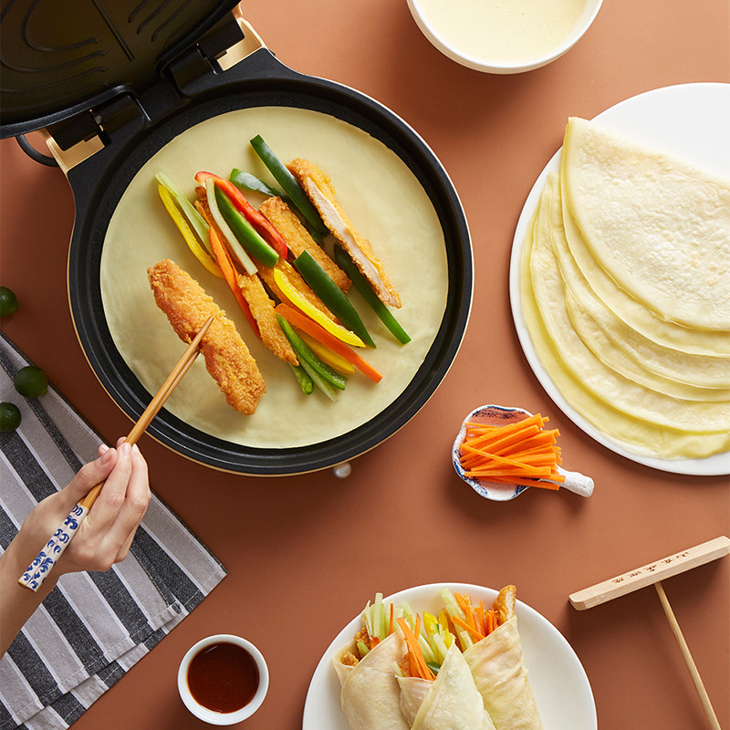小熊电饼铛家用双面加热迷你薄饼机 小熊厨房电器电饼铛/可丽饼机/薄饼机