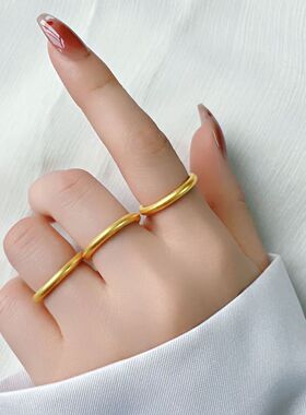 古法传承男/女百搭实心素圈戒指