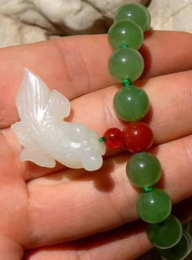 1848清代天然新疆和田玉籽料手链