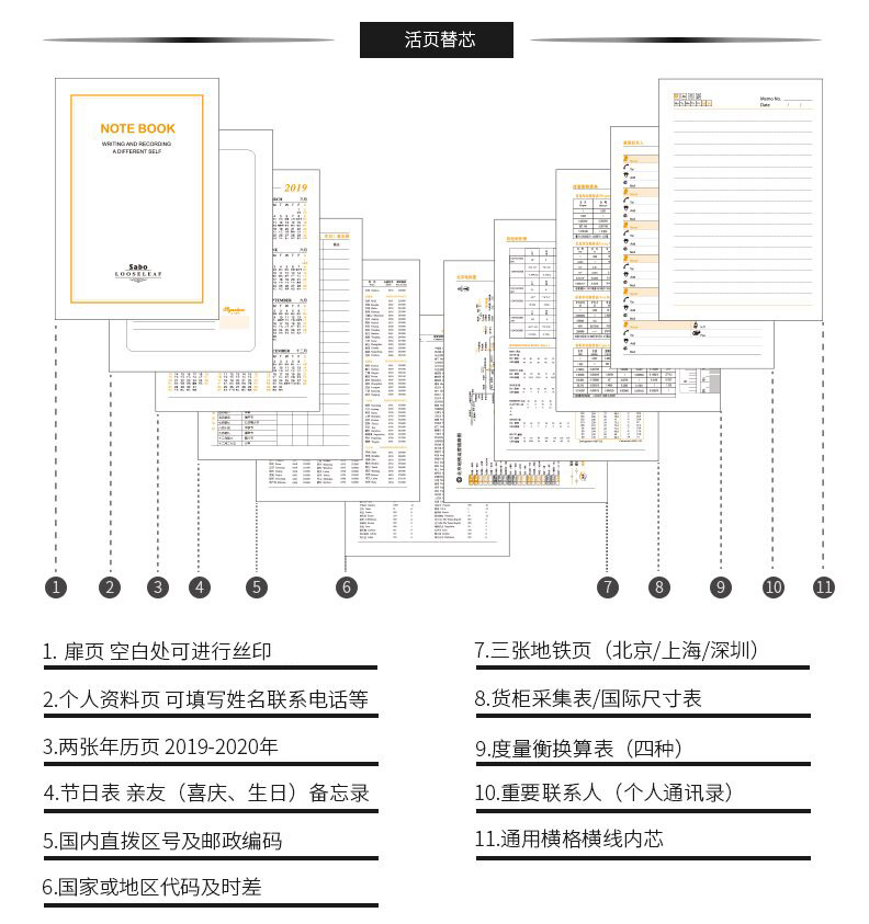 国俊众搏商务办公会议A5活页6孔内芯B5日记本内页纸记事本9孔本本替换内芯笔记本替芯道林纸文具本子内芯纸 - 图2