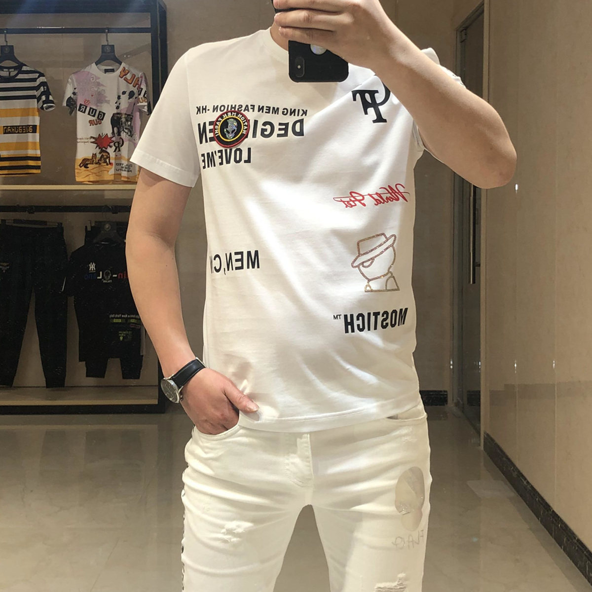 2020夏季新款欧版全棉潮流短袖t恤 davidromeoT恤