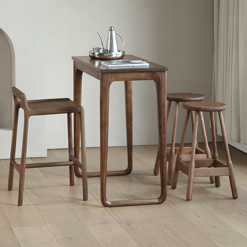 北美黑胡桃木吧台椅家用设计师实木吧凳新中式高脚凳高凳餐凳板凳,淘宝优惠券,粉丝福利购,淘宝优惠卷