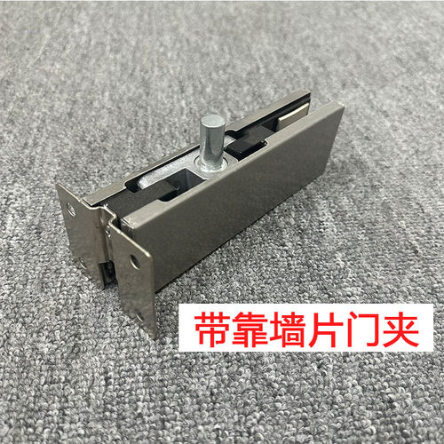 通用地弹簧门玻璃门夹上下夹无框玻璃门配件顶夹一字曲夹哑黑拉丝 - 图2