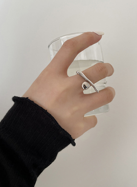 S925纯银线条戒指女小众设计款