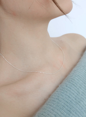日韩s925锁骨简约无吊百搭银项链