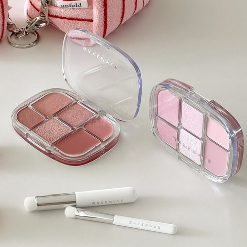 清仓！wakemake综合盘六色多功能腮红眼影高光氛围全妆提气色自然 - 图1
