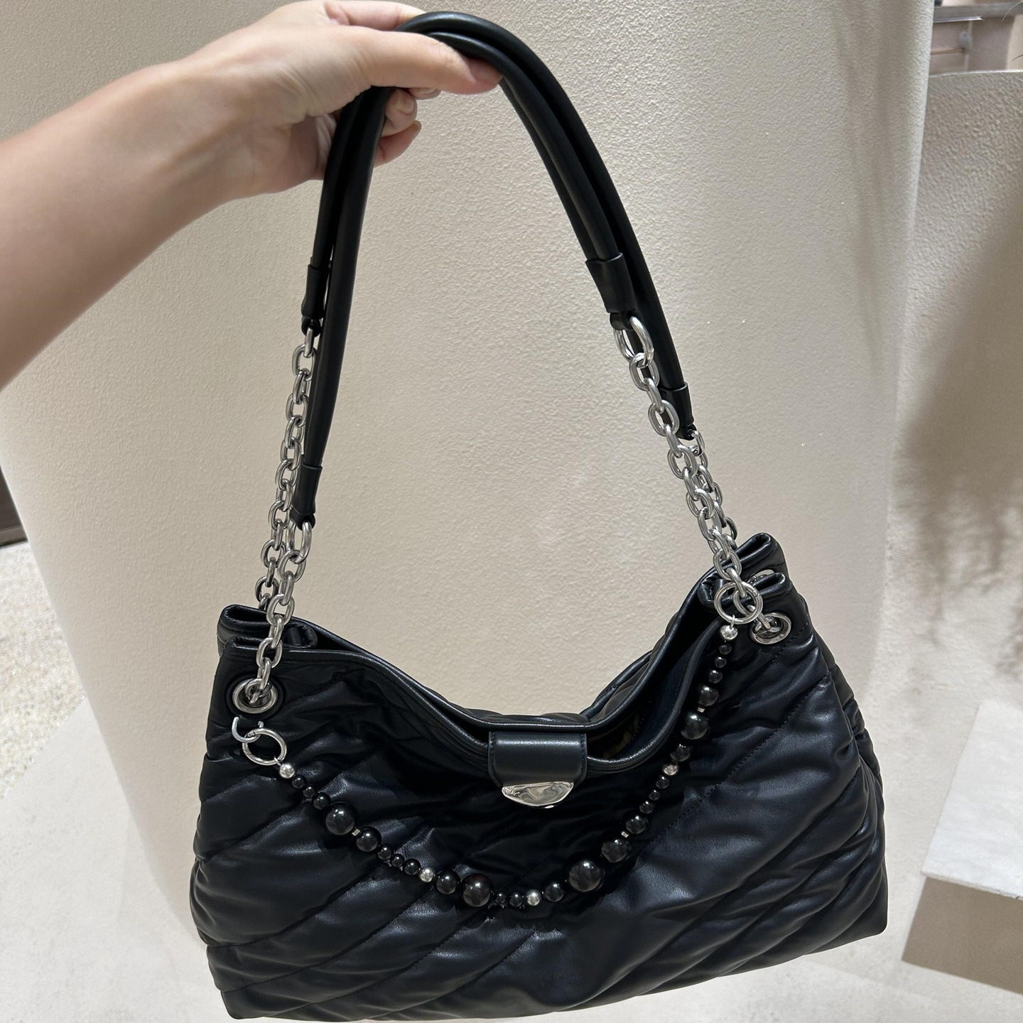 LUMANNIQI2026明星同款轻奢托特包新款单肩斜挎菱格链条软女包包,淘宝优惠券,粉丝福利购,淘宝优惠卷