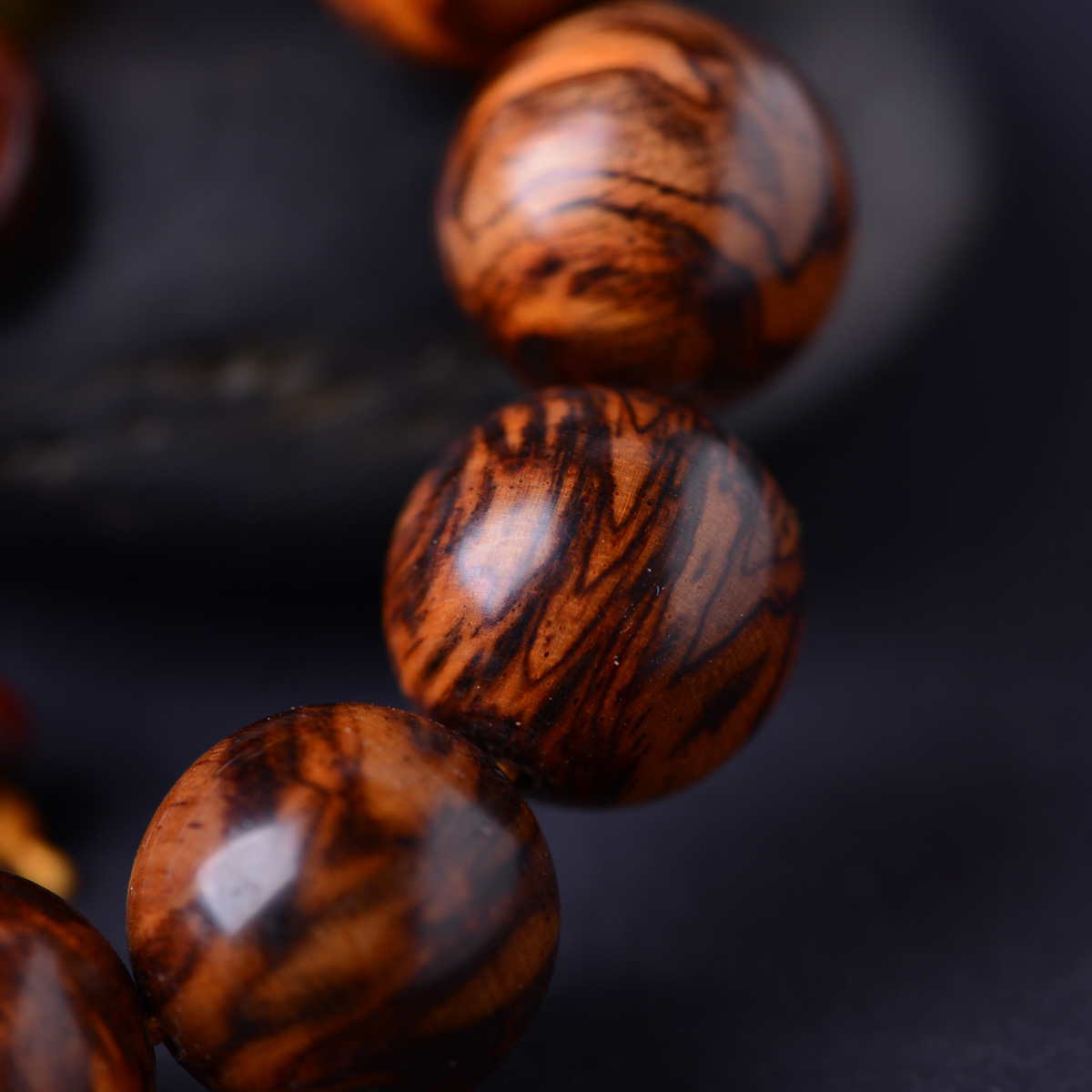 一物一图正宗海越南老挝黄花梨手串2.0佛珠手链虎皮纹花梨木男女