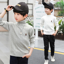 儿童春秋款高领套头针织毛衣
