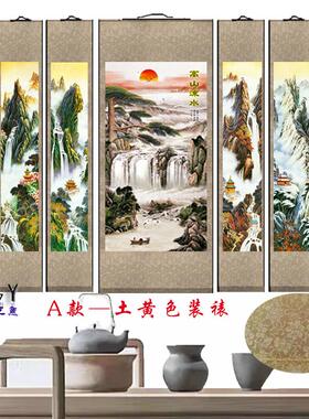 仙堂山水画堂口挂画流水生财画