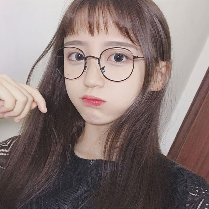 眼镜框女近视可配有度数网红款圆脸斯文败类眼镜素颜金丝黑眼睛架 眼镜框女近视可配有度数网红款圆脸斯文败类眼镜素颜金丝黑眼睛架
