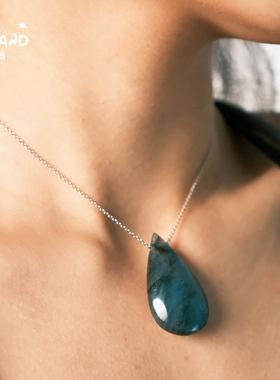 野矿岛月光石不对称项链女锁骨链