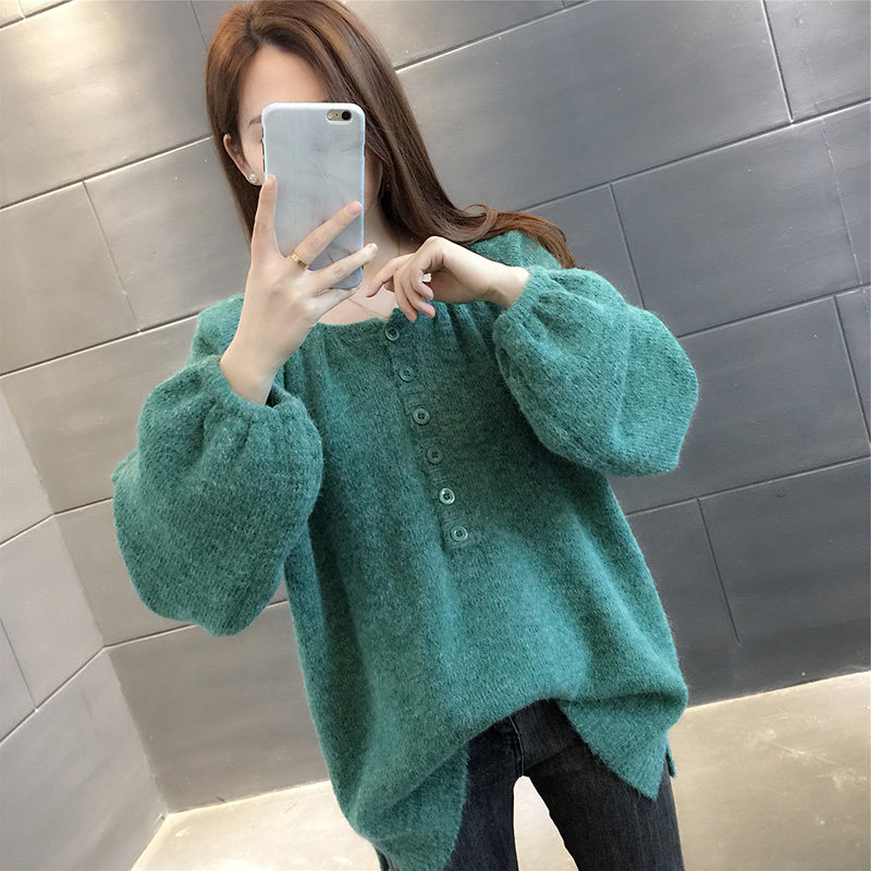 车厘子红色女士2020春装新款风毛衣 女妍毛针织衫