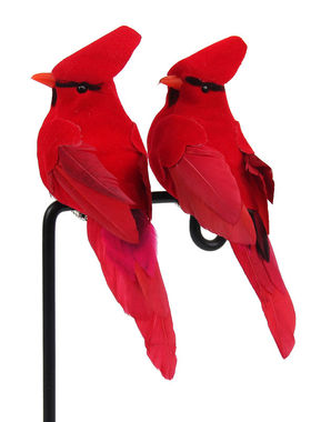 大红色手工夹子鸟笼树枝装饰品