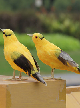 立体仿真小鸟装饰摆件黄鹂假鸟