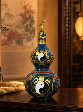 八卦葫芦纯铜精工桌面开口黄铜