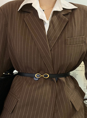 腰带女士装饰西装毛呢大衣复古时尚免打孔皮带简约百搭连衣裙腰封