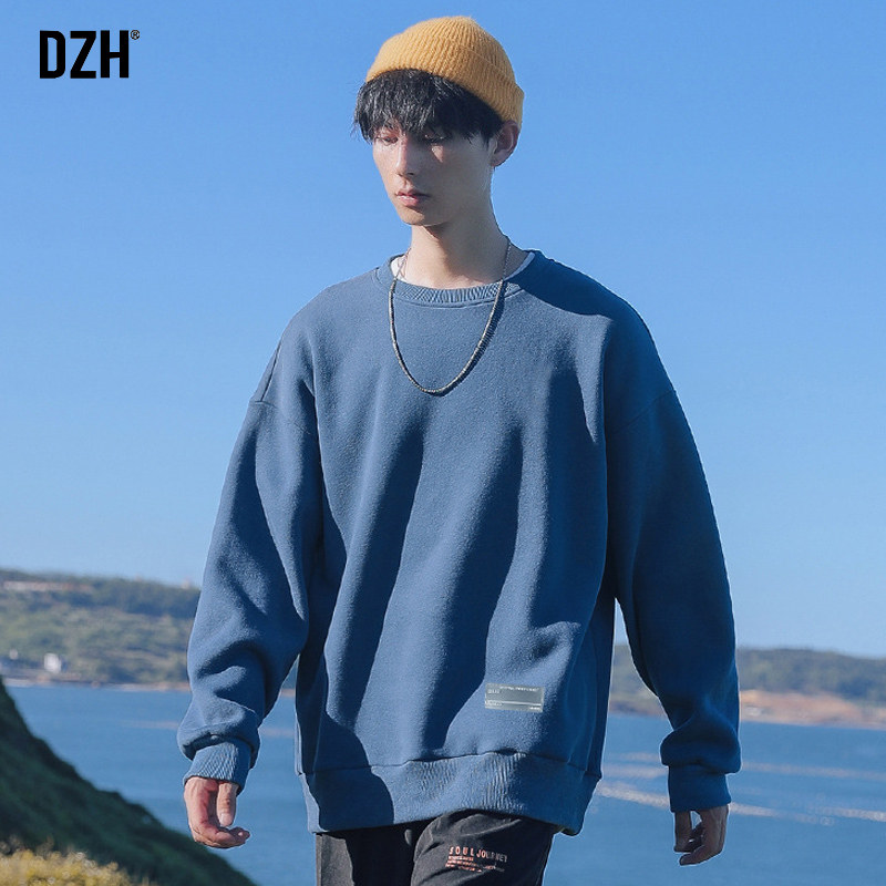 dzh男士秋装潮牌圆领日系情侣卫衣 dzh卫衣