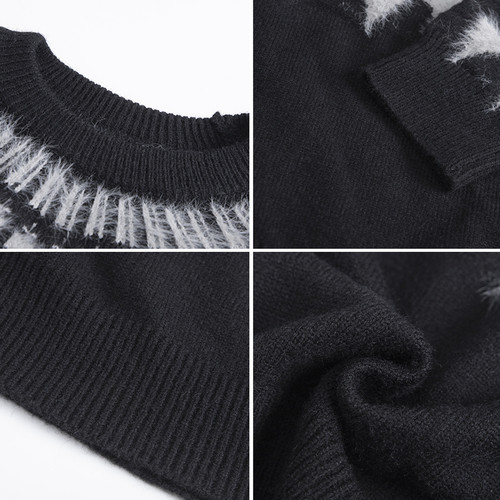 男士黑色美式圣诞毛衣男套头费尔岛毛衫新年战袍冬季外套2025新款 - 图3