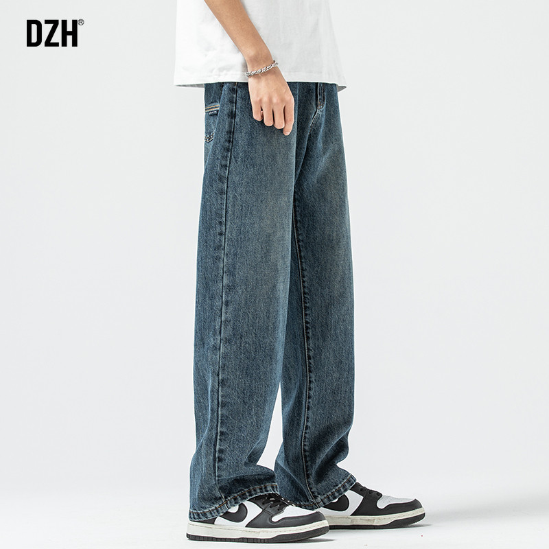 阔腿裤春秋季2023新款男士牛仔裤 dzh牛仔裤