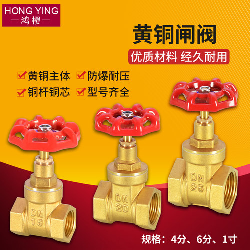 家用自来水闸阀黄铜4分6分1寸DN15 20 25管道水表开关阀门加厚 - 图0