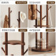 Solid wood rotating floor-standing coat rack, stable and thickened