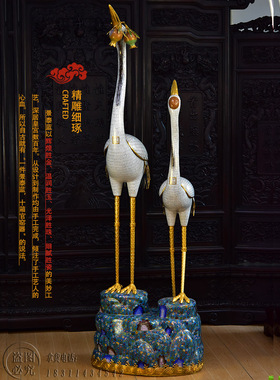 北京珐琅景泰蓝仙鹤香薰炉母子鹤