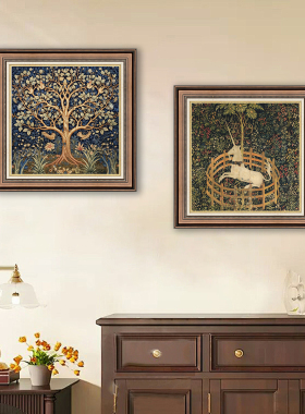 美式餐厅装饰画欧式复古仿油画