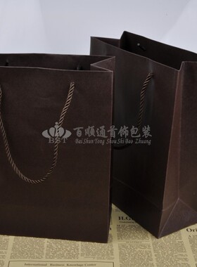 现货枣红色大号手提袋咖啡色珠宝首饰包装珍珠盒袋纸袋收纳袋推荐