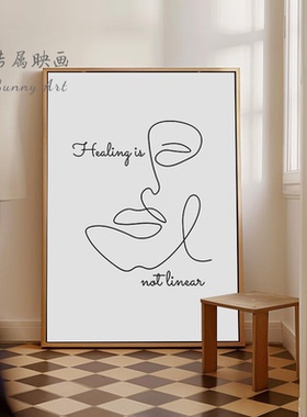 Healing is not linear心理咨询室挂画辅导办公室墙壁装饰画布置