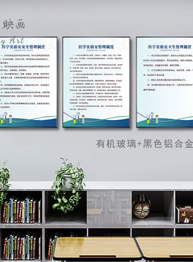 新款科学实验室制度展板学校物理化学挂画文化墙布置装饰安全管理