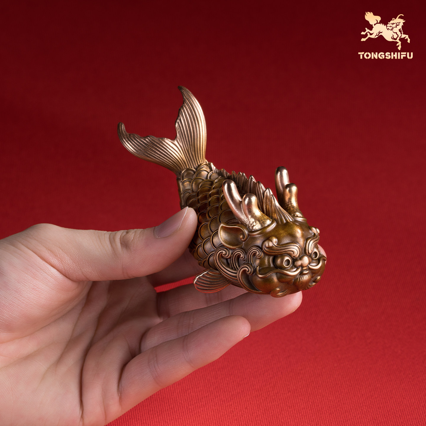 铜师傅《鱼化龙》客厅桌面铜摆件 家居装饰工艺品,淘宝优惠券,粉丝福利购,淘宝优惠卷