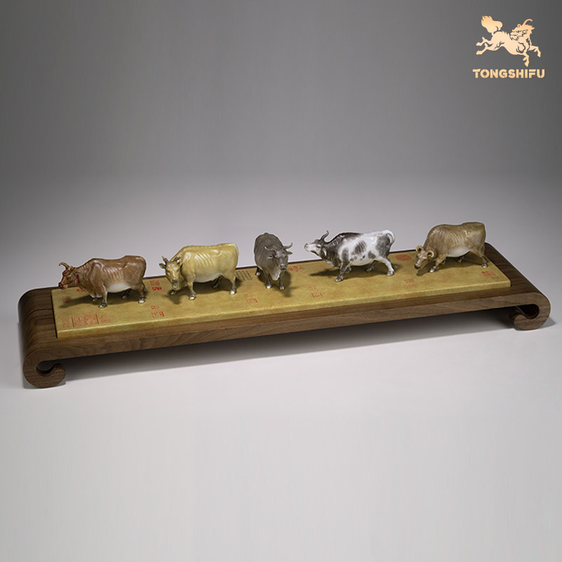 铜师傅《五牛积福》客厅桌面铜牛摆件 家居装饰工艺品,淘宝优惠券,粉丝福利购,淘宝优惠卷