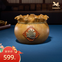 Bronze Master Bronze Pendulum Piece < Wealth Full Bag > Copper Handicraft House Residence Ornament Living Room Money Bag Decorative Gift