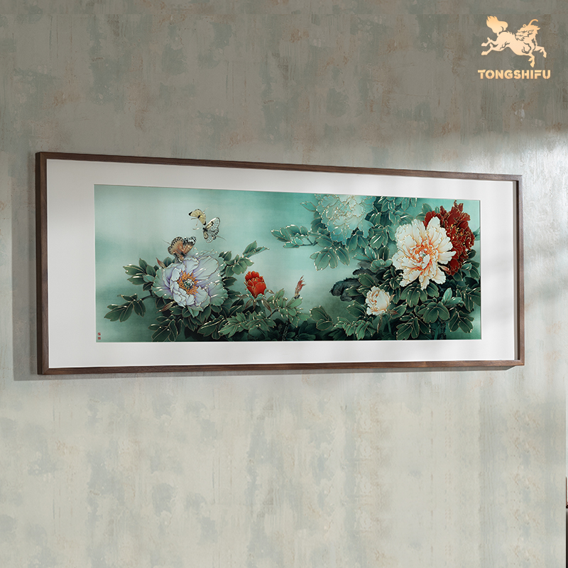 铜师傅手工錾刻铜雕画《名花倾国》客厅玄关沙发背景墙装饰挂画-图1