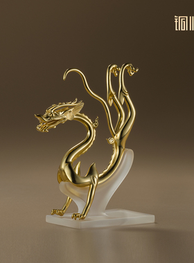 铜师傅《鎏金铁芯铜龙铜摆件》