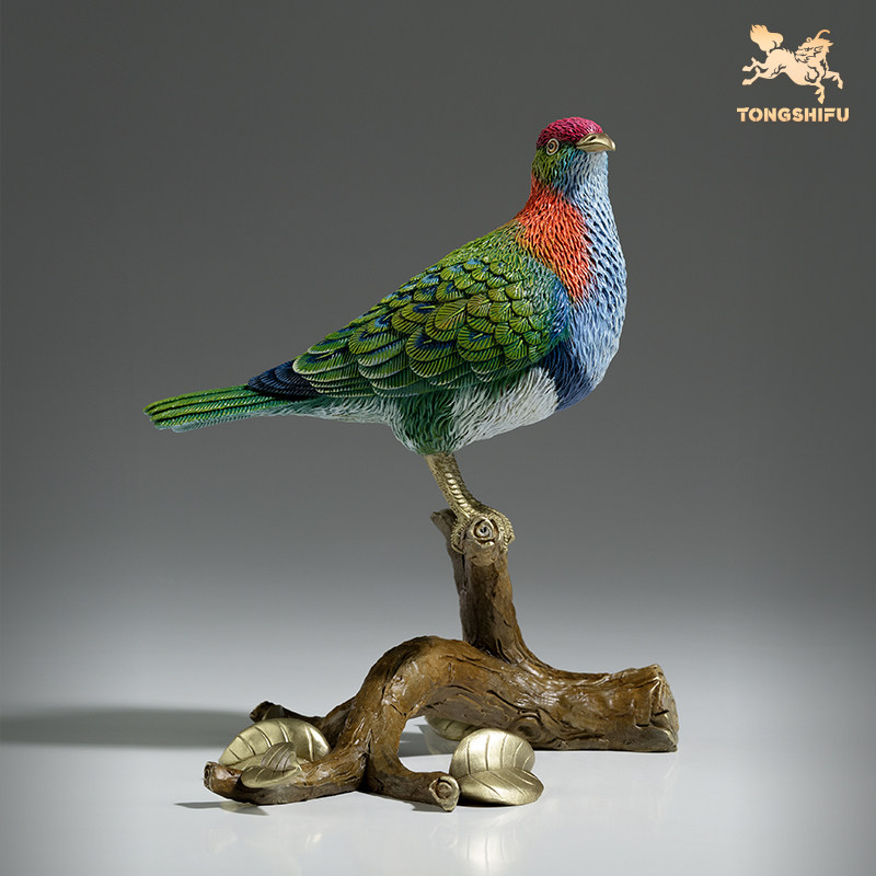 铜师傅 铜摆件《铜师傅百鸟集》之华丽果鸠 桌面摆件饰品 礼品,淘宝优惠券,粉丝福利购,淘宝优惠卷