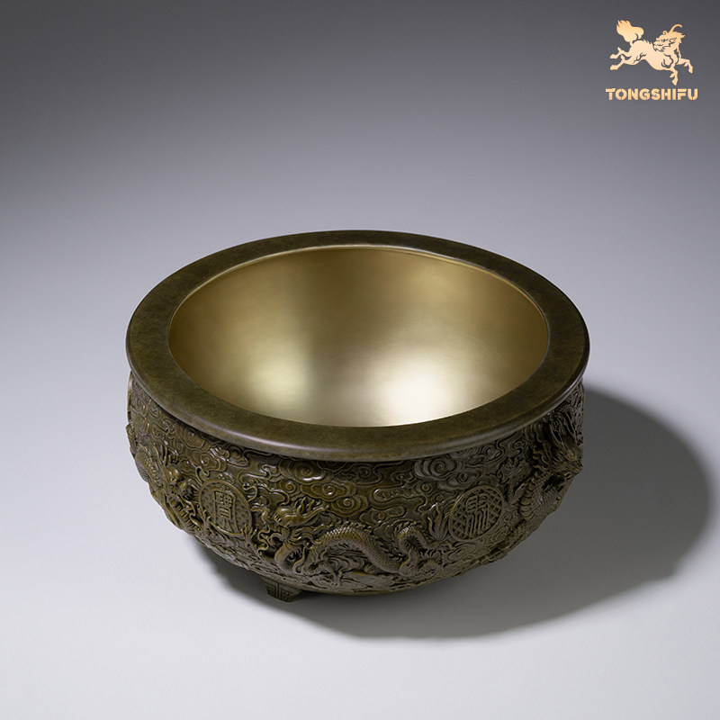铜师傅《祥龙聚宝盆》客厅桌面铜摆件 家居装饰工艺品,淘宝优惠券,粉丝福利购,淘宝优惠卷