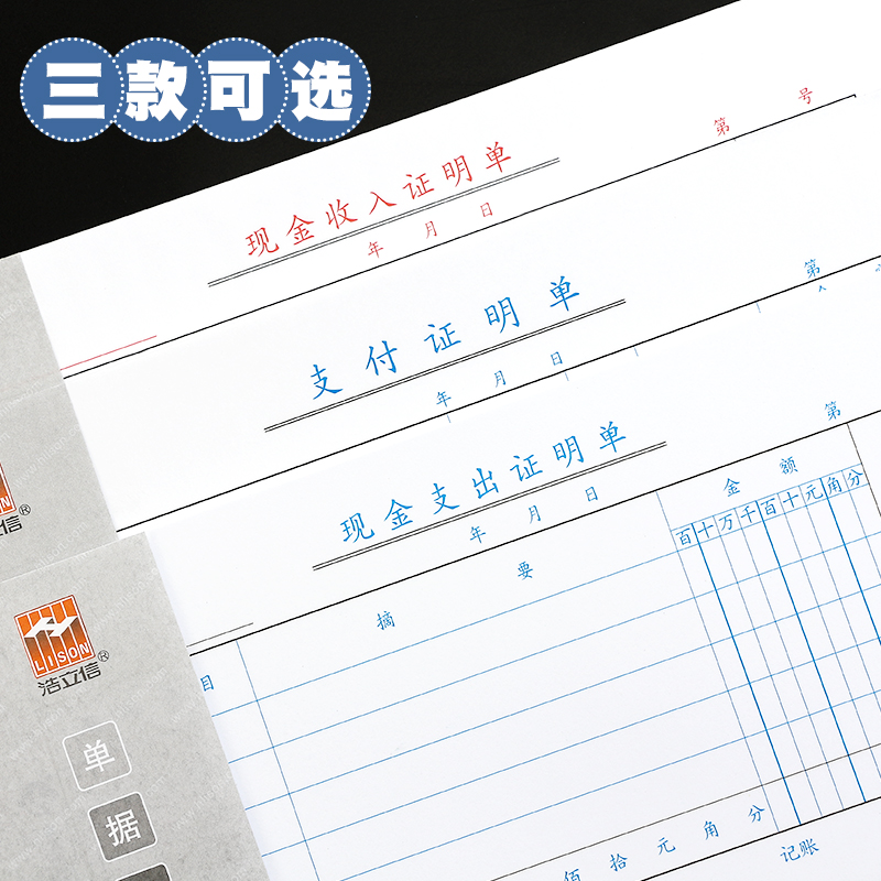 20本装浩立信现金收入支出证明单费用付款结报单通用缴款借支收款凭单借款会计凭证收据本支付凭证单 - 图0