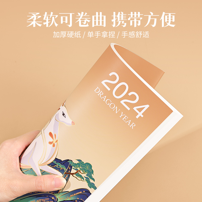 2024年工作小秘书带日期的记事本行程计划本桌面行事历日历笔记本24台历式日程本每月计划表日常记录本大格子 - 图3